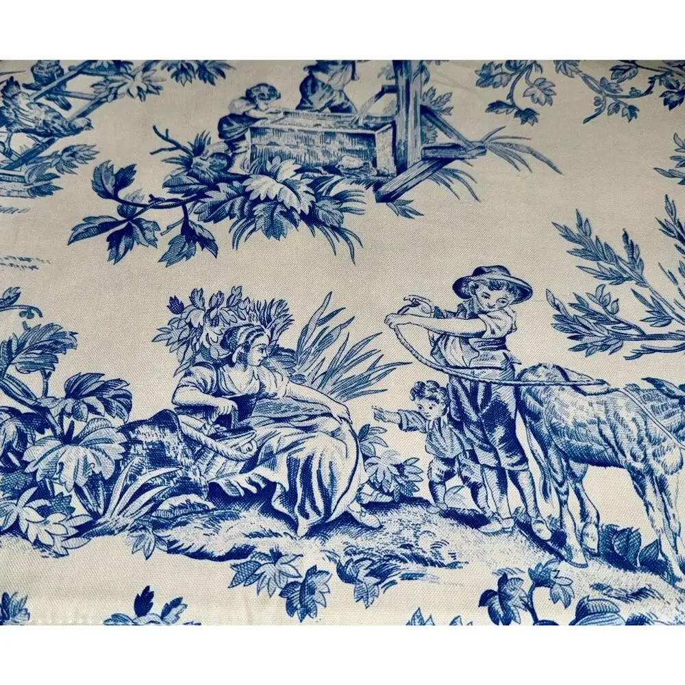 Covington French Country Toile Placemats Set Of 4 Reversible Blue 17”